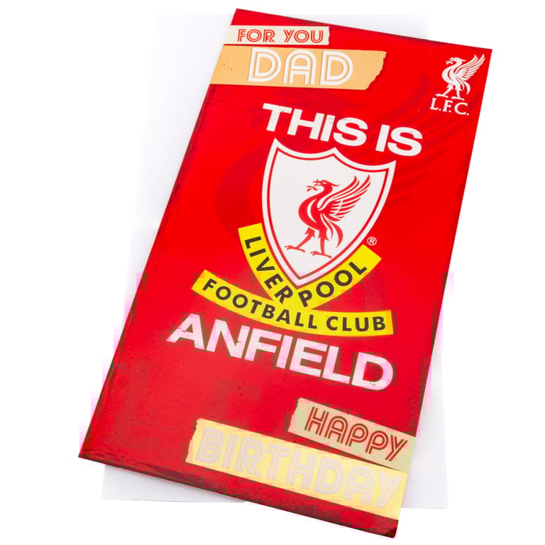 Liverpool FC Dad Birthday Card - Unique Liverbird Crest Design and Personalised Message