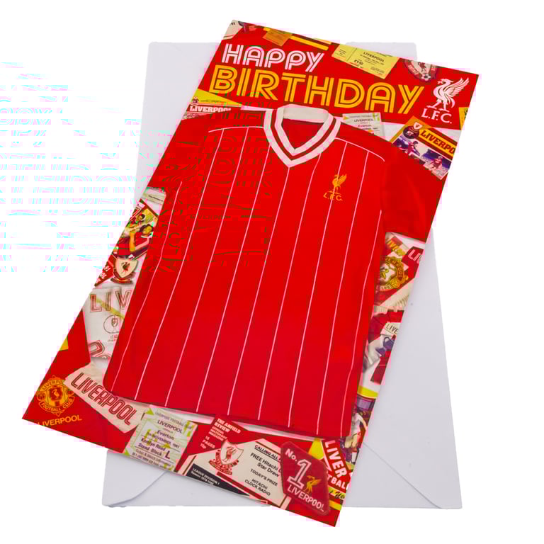 Liverpool FC Retro Shirt Birthday Card - Unique LFC Memorabilia Gift