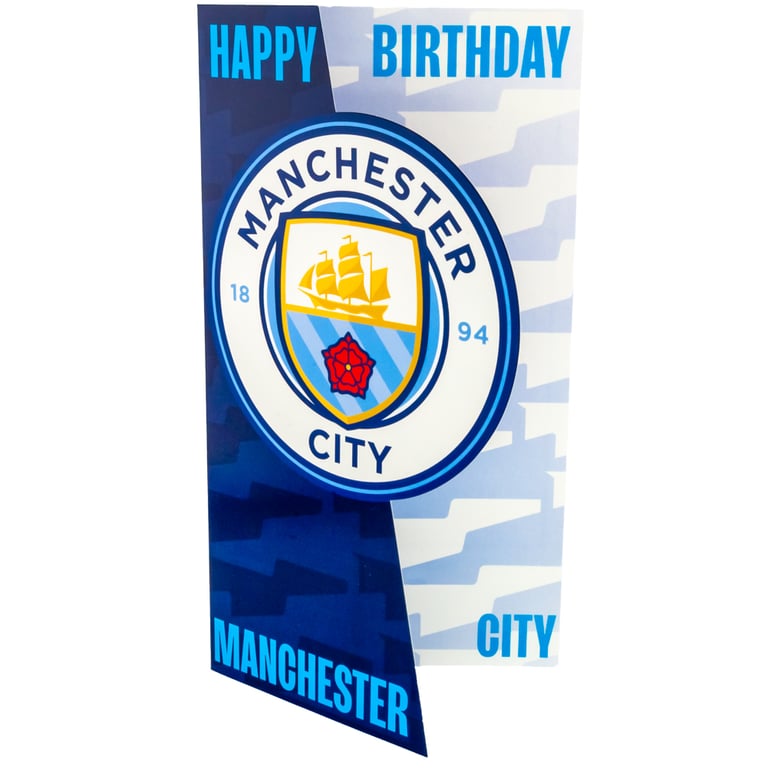 Manchester City FC Crest Gloss Finish Birthday Card