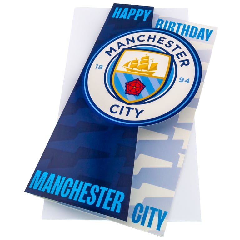 Manchester City FC Crest Gloss Finish Birthday Card