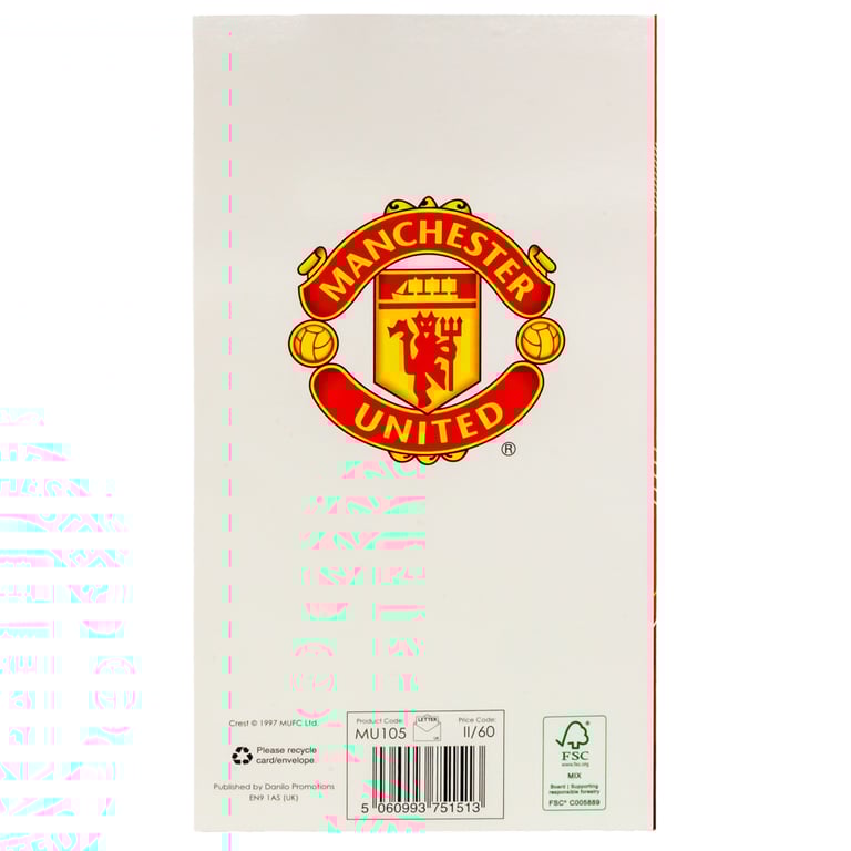 Manchester United FC Dad Birthday Card - Unique Football Fan Gift with Stadium Image and Man Utd Crest