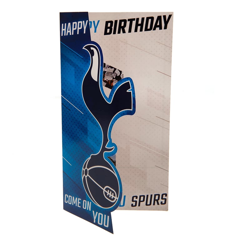 Tottenham Hotspur FC Crest Birthday Card - Colourful Spurs Crest Gift Card with Stadium Images and Happy Birthday Message