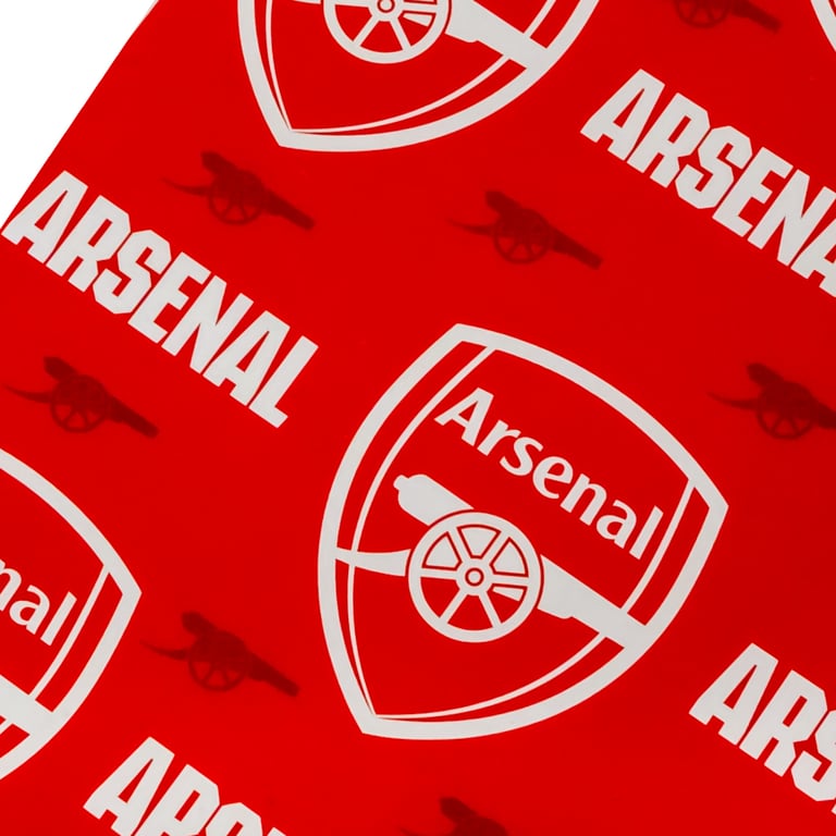 Arsenal FC Crested Gift Wrap Sheets - 2 Sheets of Sports Themed Gift Wrapping Paper