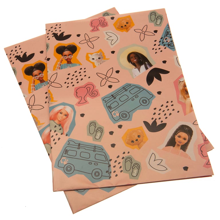 Barbie Gift Wrap - Vibrant Gift Sheets & Pink Tags for Birthday Presents