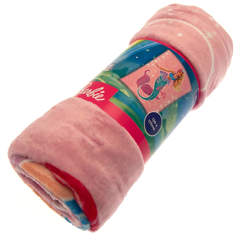 Barbie Luxury Mermaid Fleece Blanket - Soft 100 Polyester Home Decor