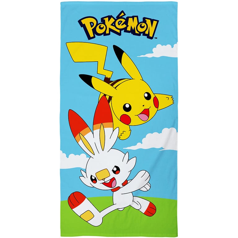 Pikachu and Scorbunny Velour 100 Cotton Beach Towel
