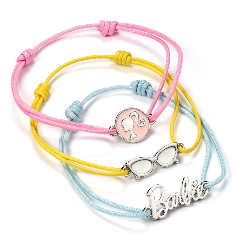 Barbie Official Friendship Bracelet Set - Pink, Yellow & Blue Adjustable Charms
