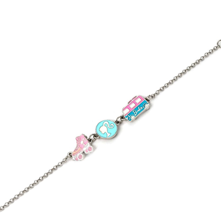 Barbie Silver Plated Charm Bracelet - Official Barbie Collection Jewelry