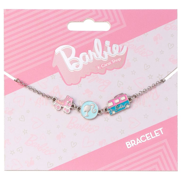 Barbie Silver Plated Charm Bracelet - Official Barbie Collection Jewelry