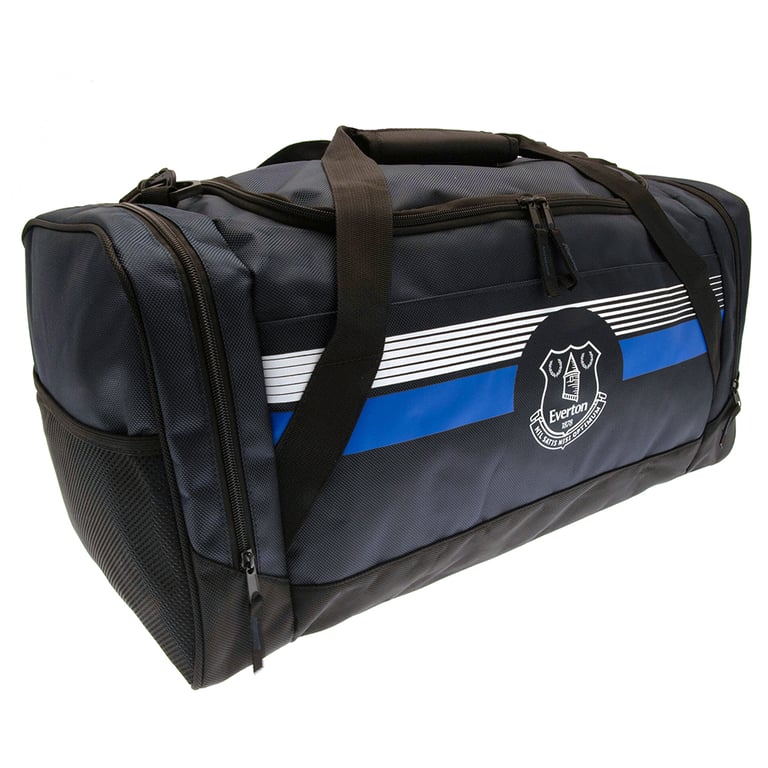 Everton FC Ultra Holdall - Large Capacity Travel Bag with White Club Crest and Zipped Pockets