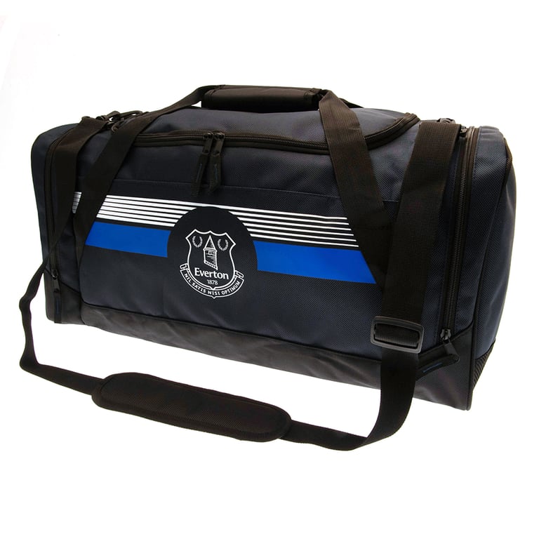 Everton FC Ultra Holdall - Large Capacity Travel Bag with White Club Crest and Zipped Pockets