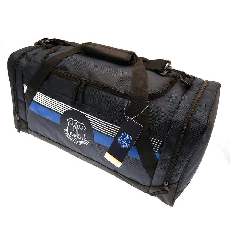 Everton FC Ultra Holdall - Large Capacity Travel Bag with White Club Crest and Zipped Pockets