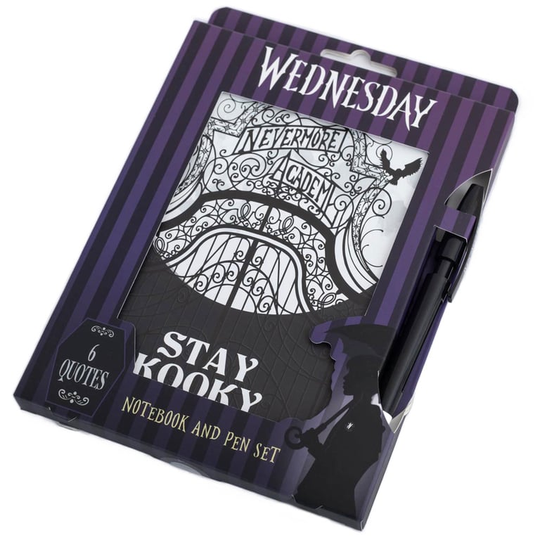 Nevermore Academy Wednesday Quote Notebook & Pen Set