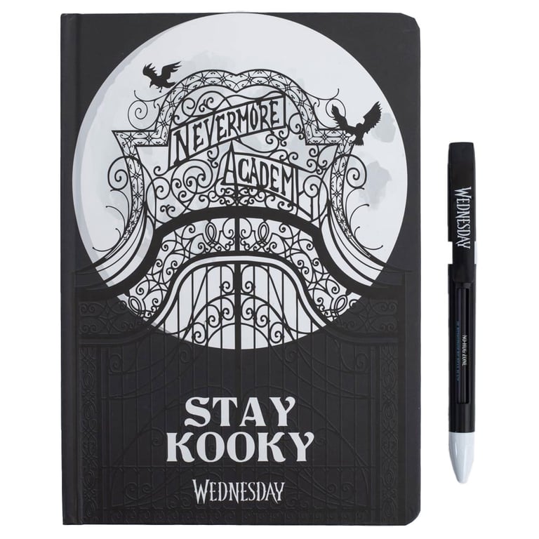 Nevermore Academy Wednesday Quote Notebook & Pen Set