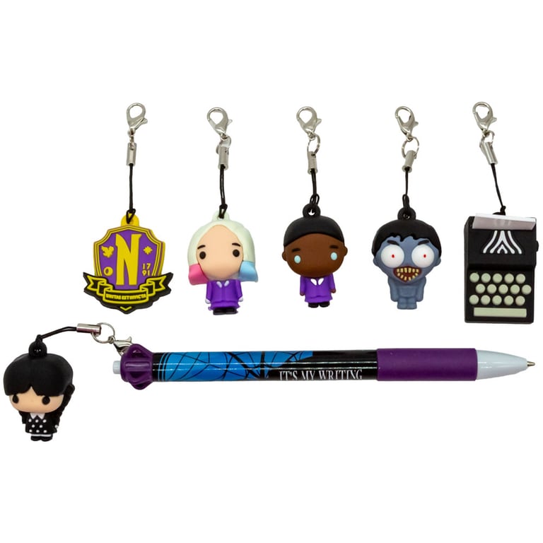Wednesday Pen Pal Ballpoint Pen Set with Mystery Mini Collectible Companion