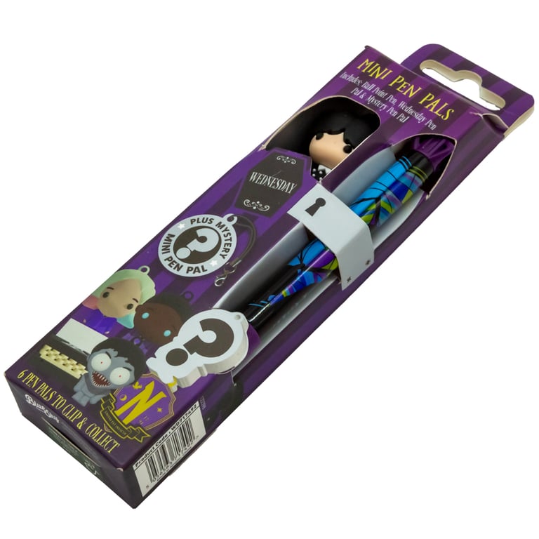 Wednesday Pen Pal Ballpoint Pen Set with Mystery Mini Collectible Companion