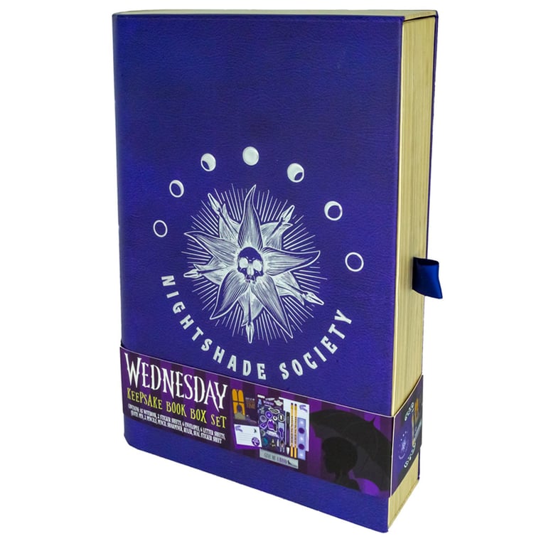Wednesday Keepsake Gift Set - Nightshade Society A5 Notebook & Stationery Bundle
