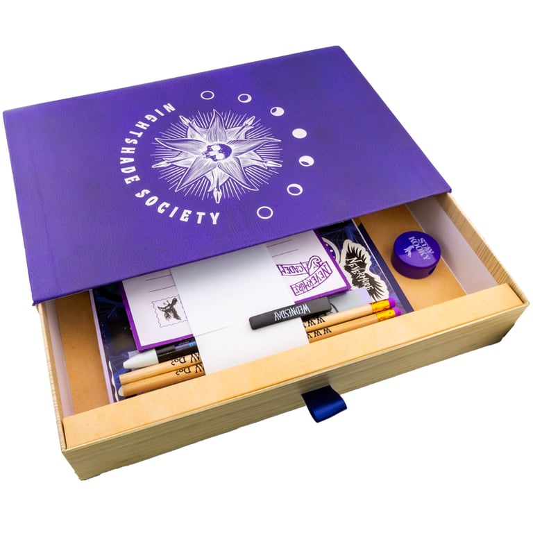 Wednesday Keepsake Gift Set - Nightshade Society A5 Notebook & Stationery Bundle