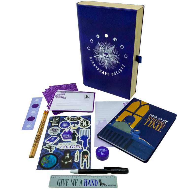 Wednesday Keepsake Gift Set - Nightshade Society A5 Notebook & Stationery Bundle