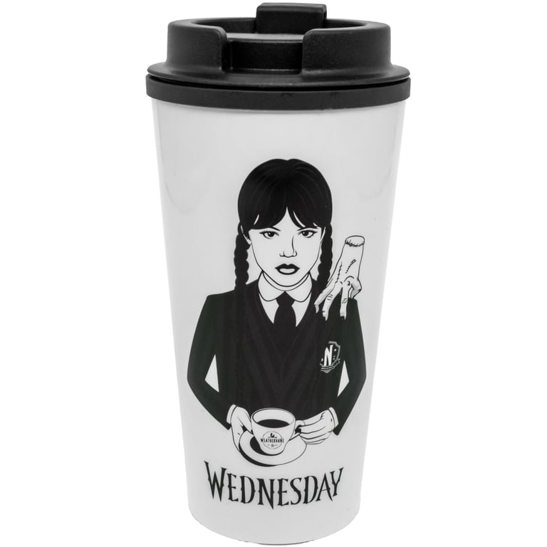 Wednesday Thermal Travel Mug - Double Walled Insulation, Anti Spill Lid & Weathervane Logo Design