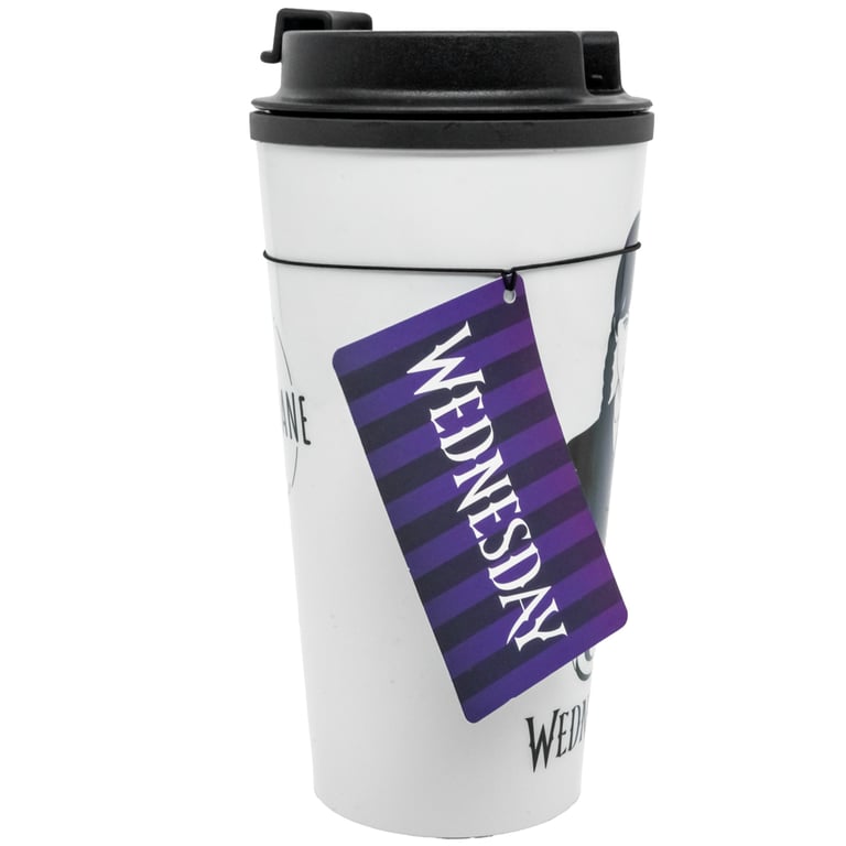 Wednesday Thermal Travel Mug - Double Walled Insulation, Anti Spill Lid & Weathervane Logo Design