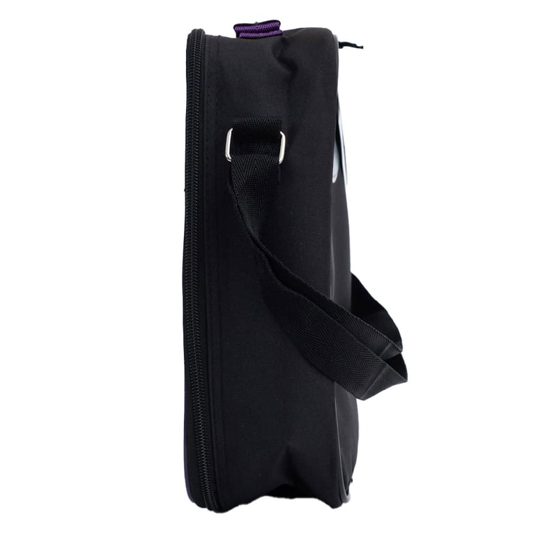 Purple Wednesday Insulated Lunch Bag with Black Roses Design and Carry Handle