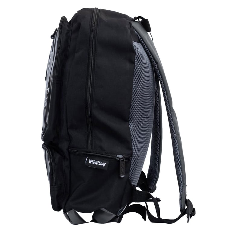 Wednesday Nevermore Premium Backpack - Adjustable Straps, Laptop Compartment, Water Resistant Polyester