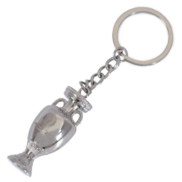 UEFA Euro 2024 3D Metal Trophy Keyring - Official Crest Design