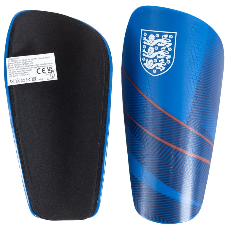 England FA Youth Slip-In Shin Guards with Padded Interior and England Crest