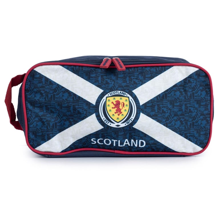 Scottish FA Navy Cross Design Crest Boot Bag with Large Double Zipped Opening and Rubber Zip Pulls - Wipe Clean Polyester