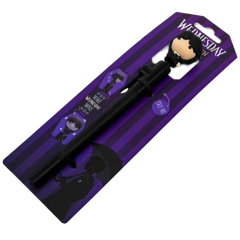 Wednesday Fidget Pen with Spinning Wednesday and Black Ink Ballpoint Pen
