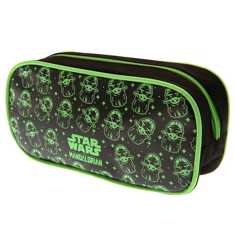 Star Wars The Mandalorian Grogu Pencil Case - Black & Green Zipped Storage Holder
