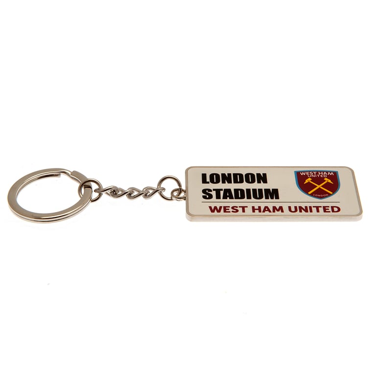 West Ham United FC Metal Street Sign Keyring with Enamel Finish