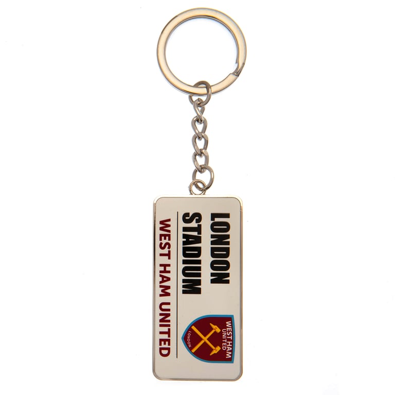 West Ham United FC Metal Street Sign Keyring with Enamel Finish