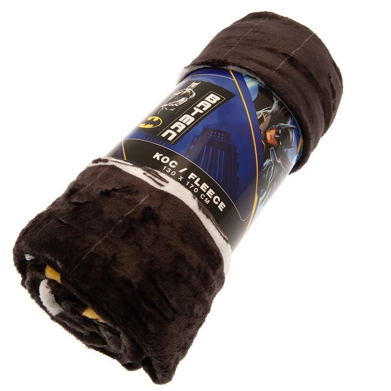 Luxury Batman Fleece Blanket - Soft 100 Polyester, Black with Large Bat Image and Logo