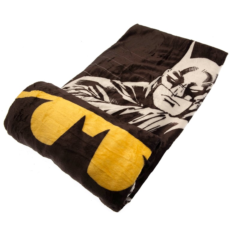 Luxury Batman Fleece Blanket - Soft 100 Polyester, Black with Large Bat Image and Logo