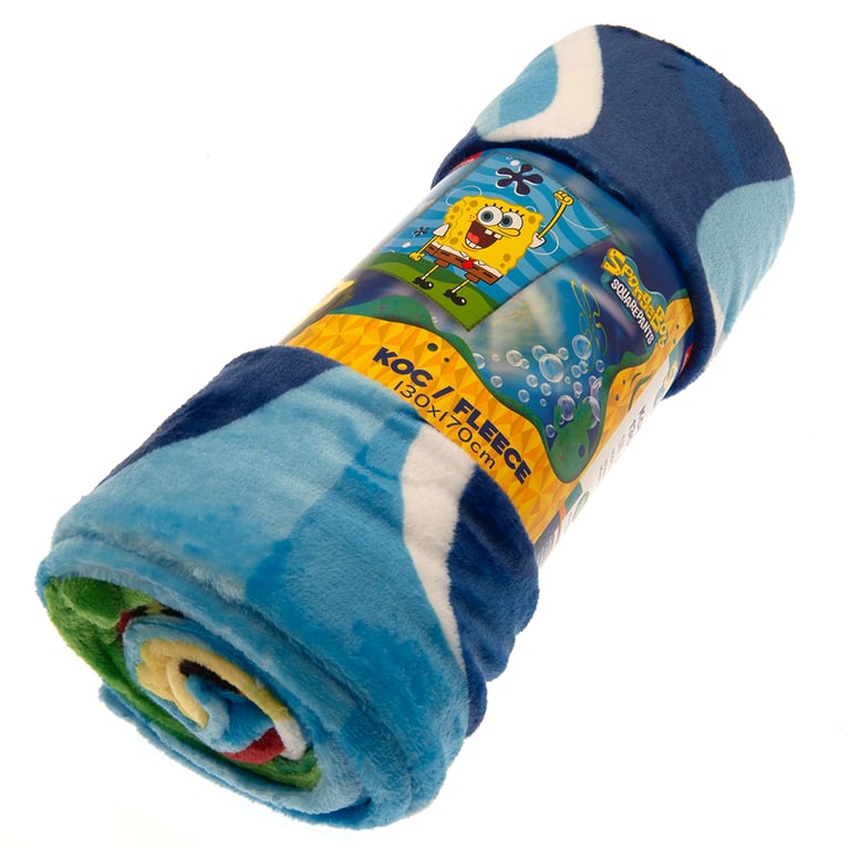 SpongeBob SquarePants Luxury 100 Polyester Coral Fleece Blanket - Soft and Cozy for TV Nights