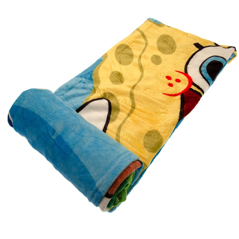 SpongeBob SquarePants Luxury 100 Polyester Coral Fleece Blanket - Soft and Cozy for TV Nights