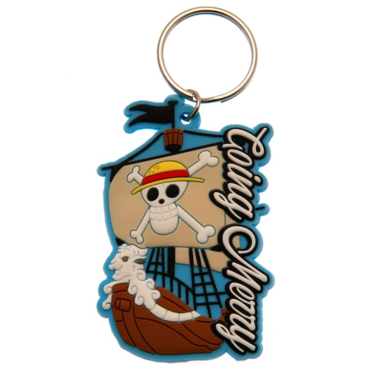 One Piece Going Merry PVC Keyring - Durable 5mm Thick Cartoon Figure Accessory