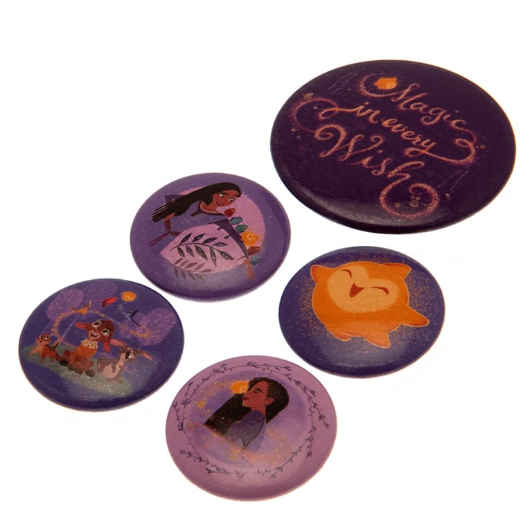 Wish Button Badge Set - Custom School Slogan Badges with Safety Pin Fixing