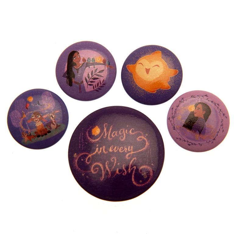 Wish Button Badge Set - Custom School Slogan Badges with Safety Pin Fixing
