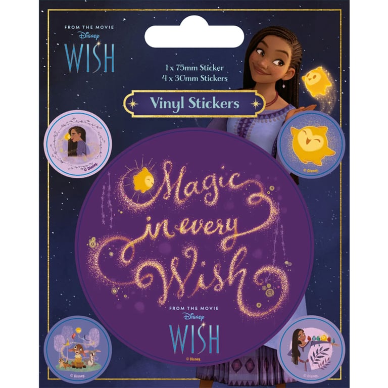 Disney Wish Stickers - Vinyl Decorative Stickers Featuring Asha & Valentino Characters
