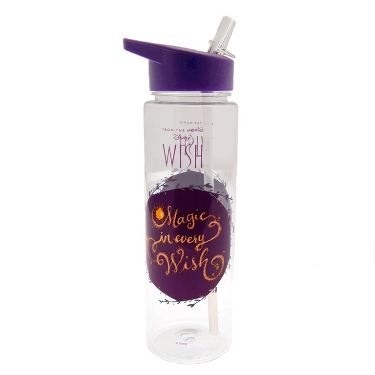 Wish Plastic Drinks Bottle - Clear Screw Top Lid with Magic in Every Wish Logo