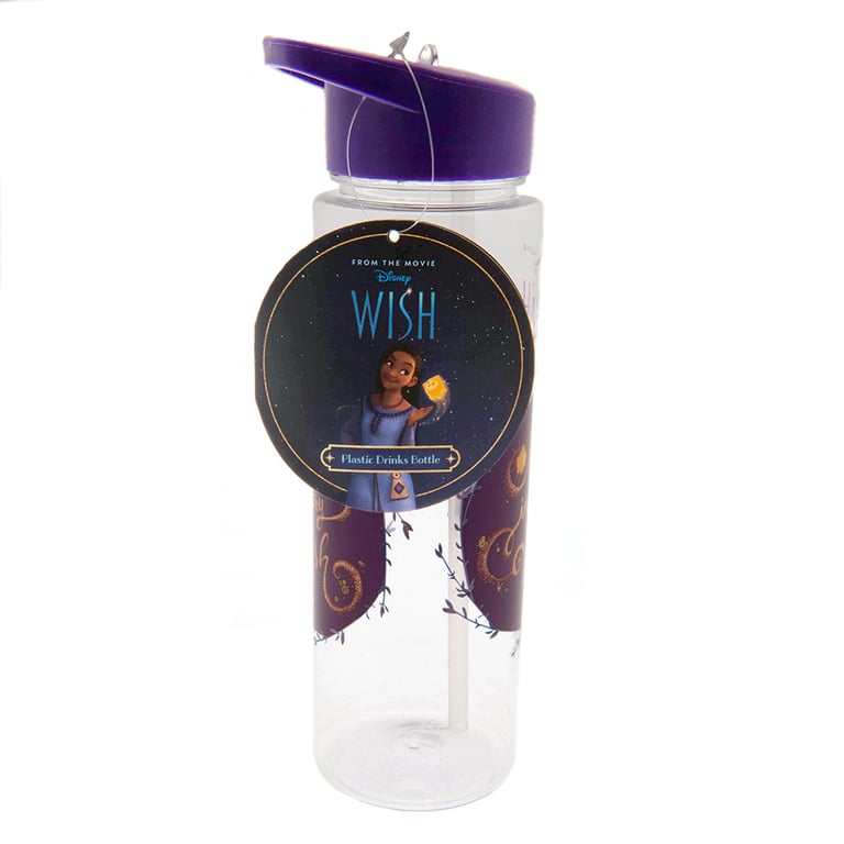 Wish Plastic Drinks Bottle - Clear Screw Top Lid with Magic in Every Wish Logo