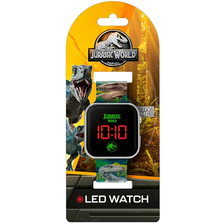 Jurassic World Junior LED Digital Watch - Silicone Strap & Kids Friendly Display