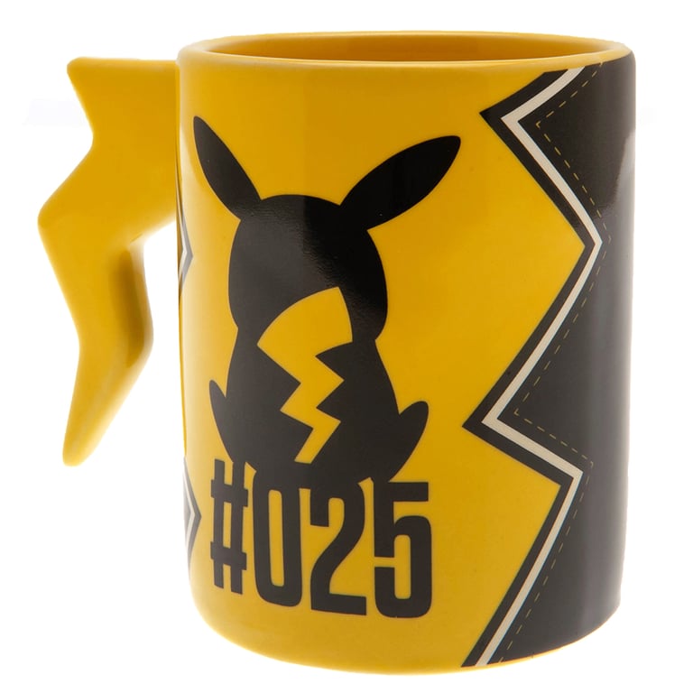 Pokmon 3D Lightning Bolt Ceramic Mug - Detailed Design & Kiln Fired Finish