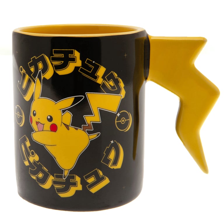 Pokmon 3D Lightning Bolt Ceramic Mug - Detailed Design & Kiln Fired Finish