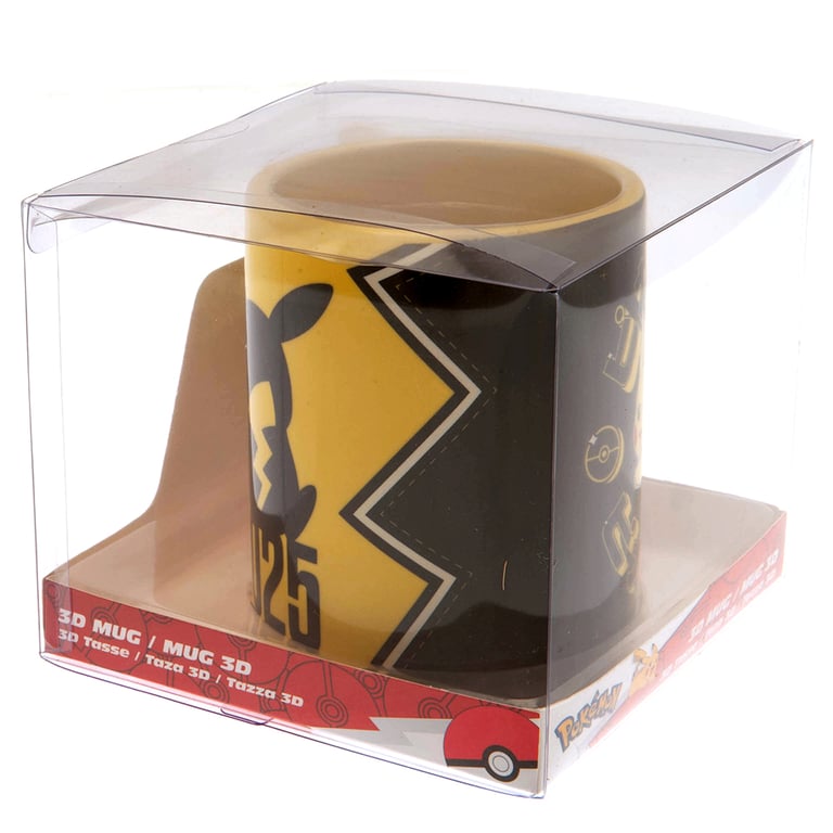 Pokmon 3D Lightning Bolt Ceramic Mug - Detailed Design & Kiln Fired Finish