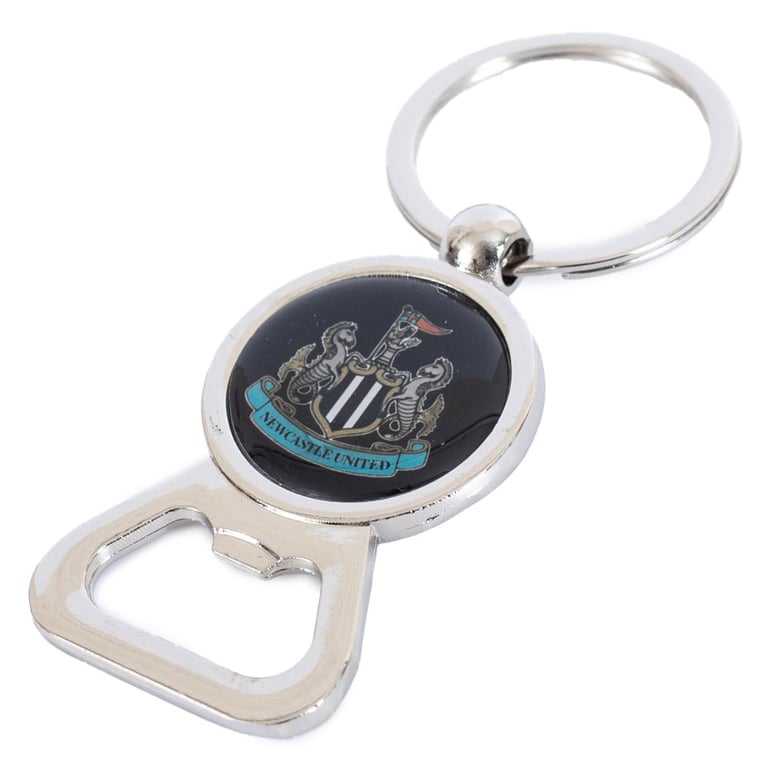 Newcastle United FC Full Colour Crest Bottle Opener Keyring with Silver Split Ring