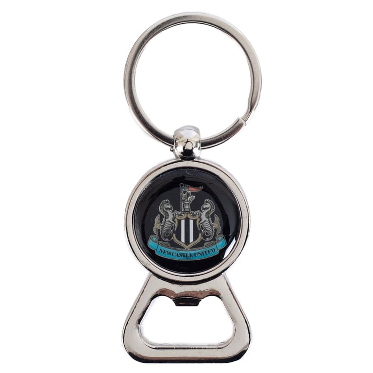 Newcastle United FC Full Colour Crest Bottle Opener Keyring with Silver Split Ring